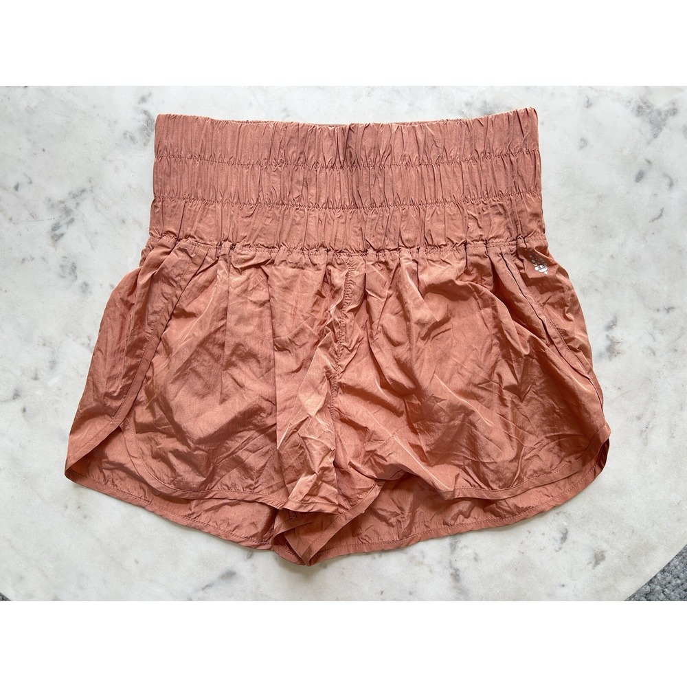 Free People Movement Way Home Shorts Large Peach Pink Running High Waisted